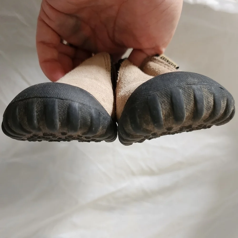 Osk Kosh B'gosh Samuel Infant Size 5 M Tan Leather Slip On Baby Toddler Shoe EUC